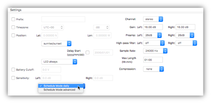 Creating Recording Schedules with Your Song Meter