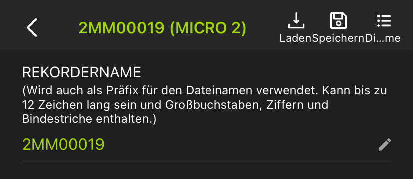 Screenshot des oberen Bereichs des gekoppelten Konfigurations-Editors, der nachstehend beschrieben wird.