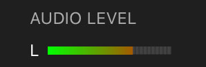 Audio Level is indicated by a visual level meter.