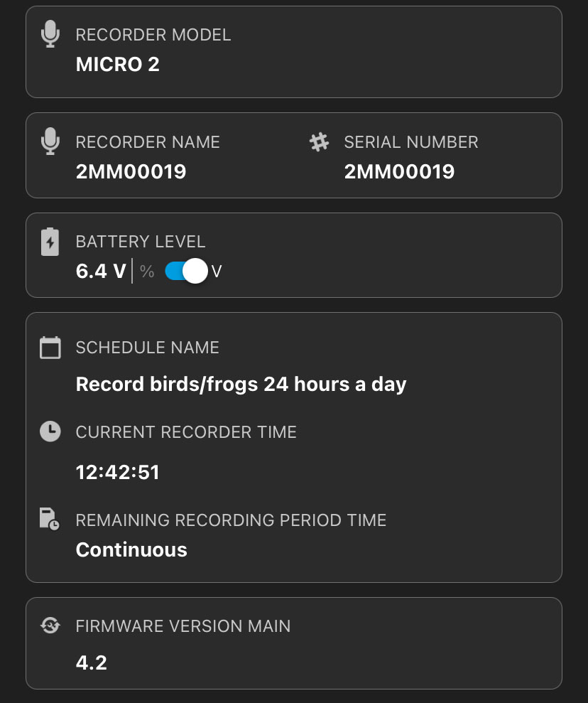 The following info fields are listed below the Storage Info Panel.