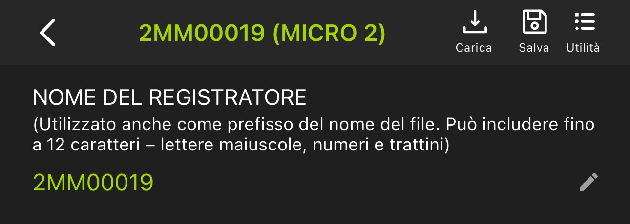 Screenshot della parte superiore dell' Editor di configurazione associato, descritta di seguito.