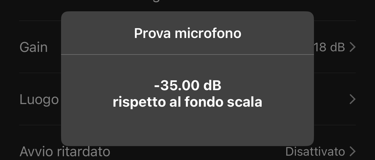 Ad esempio, «-20,56 dB rispetto al fondo scala».