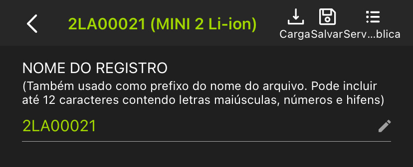 Captura de tela da parte superior do Editor de Configurações de Pareamento, descrita abaixo.
