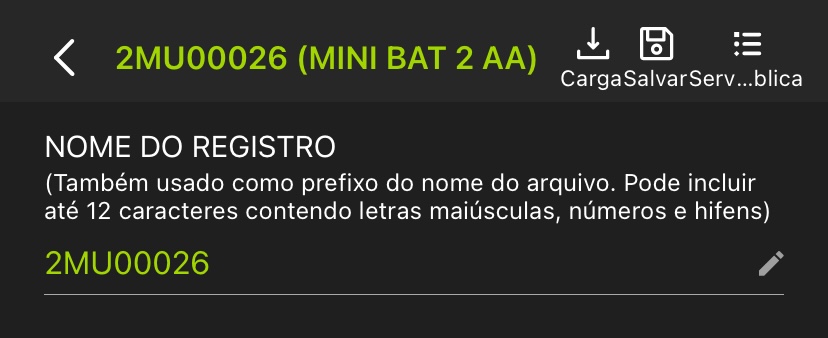 Captura de tela da parte superior do Editor de Configurações de Pareamento, descrita abaixo.